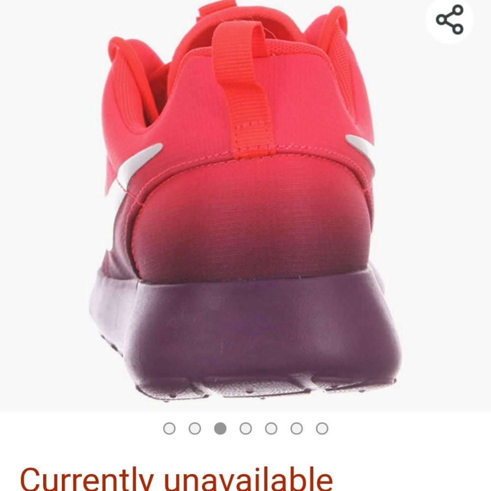 Women's Roshe Nike Sneakers Size 7 Pink Purple Silver Used - Picture 3 of 8